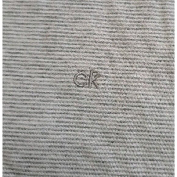 Calvin Klein Liquid Touch L Gray Stripe Short Sleeve T-Shirt - Picture 5 of 6